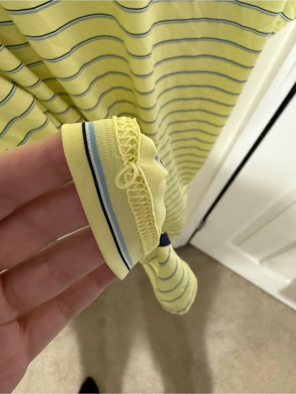 Ralph Lauren Yellow Striped Polo with US Open Pinehurst Embroidered Logo